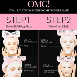 OMG! 2 in 1 KIT Detox Bubbling Microfiber Mask